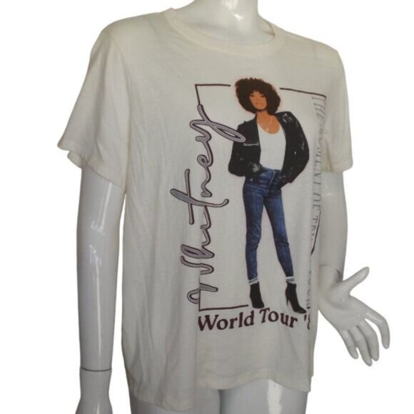 WHITNEY HOUSTON Concert Tshirt, XXL, Off-white, 1987, Photo, Short sleeves, - Picture 3 of 9